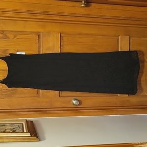 Black lace maxidress sheer from thigh size small